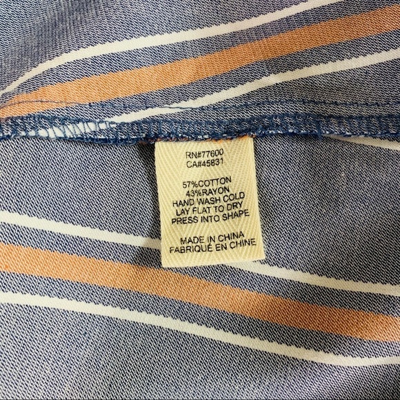 Salt Water Luxe Indigo Stripped Summer Women Top Size Small - Picture 10 of 15